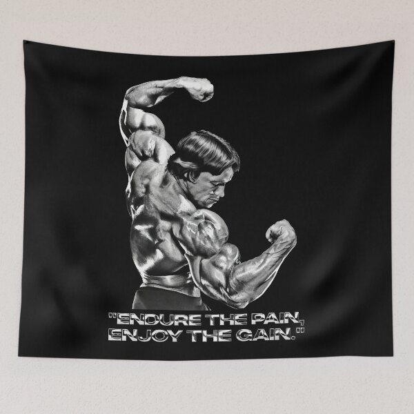 Item preview, Stoic Quote "Endure the pain, enjoy the gain." Arnold. schwarzenegger Fan art designed and sold by HuzaifaNaveedh.