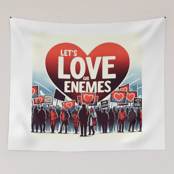 Item preview, marching with a banner that reads 'Pursue Peace Instead of War', leaving a lasting impact on his disciples.:  Watercolor designed and sold by PaintMeWorld.