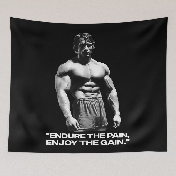 Item preview, Stoic Quote "Endure the pain, enjoy the gain." Arnold. schwarzenegger Fan art designed and sold by HuzaifaNaveedh.