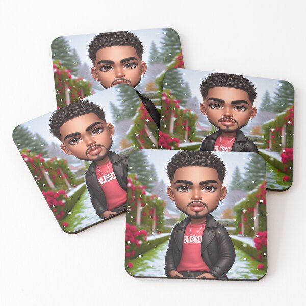Item preview, Chibi Style Man Standing in a Rose Garden During The Snow designed and sold by aprilsims.