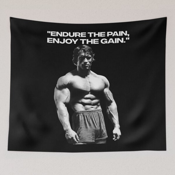Item preview, Stoic Quote "Endure the pain, enjoy the gain." Arnold. schwarzenegger Fan art designed and sold by HuzaifaNaveedh.