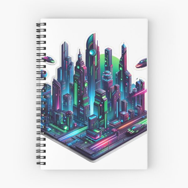Item preview, Vibrant Neon Cybercity Art Sticker designed and sold by mymagicstoreus.