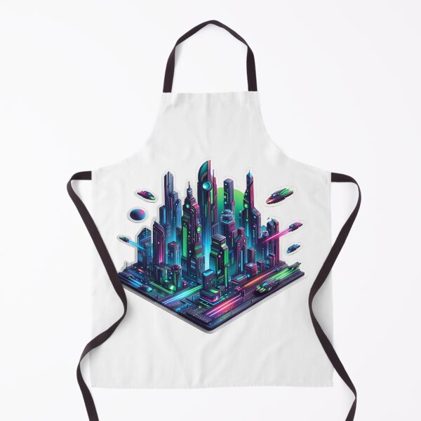 Item preview, Vibrant Neon Cybercity Art Sticker designed and sold by mymagicstoreus.