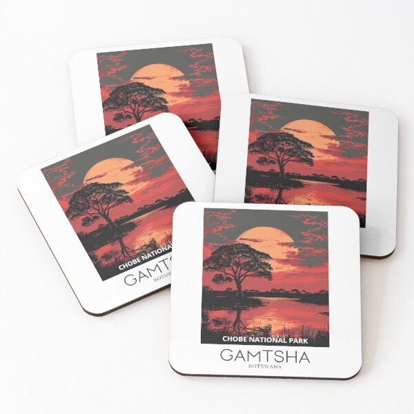 Item preview, A Pop Art Travel Print of Chobe National Park in Gamtsha - Botswana designed and sold by StudioRedKoala.