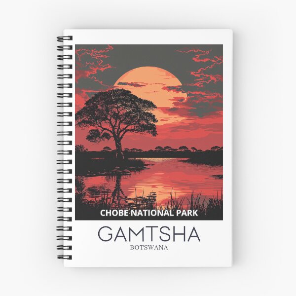 Item preview, A Pop Art Travel Print of Chobe National Park in Gamtsha - Botswana designed and sold by StudioRedKoala.