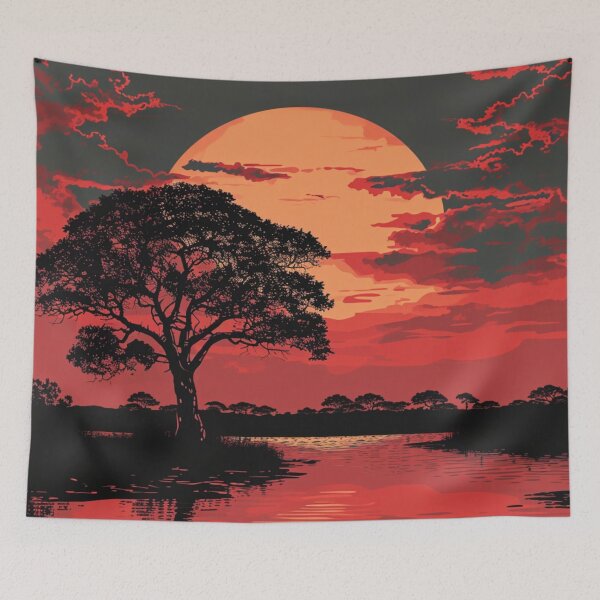 Item preview, A Pop Art Travel Print of Chobe National Park in Gamtsha - Botswana designed and sold by StudioRedKoala.