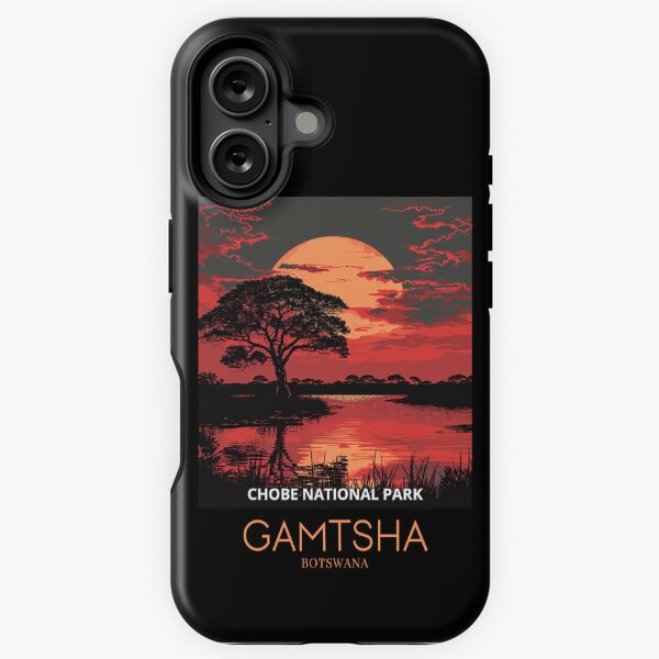 Vista previa del artículo con la obra «A Pop Art Travel Print of Chobe National Park in Gamtsha - Botswana», diseñado y vendido por StudioRedKoala.