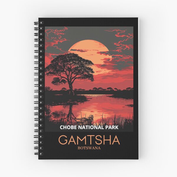 Item preview, A Pop Art Travel Print of Chobe National Park in Gamtsha - Botswana designed and sold by StudioRedKoala.