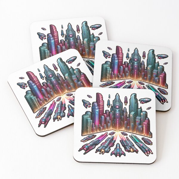 Item preview,  Vibrant Neon Cybercity Art Sticker Volume 2 designed and sold by mymagicstoreus.