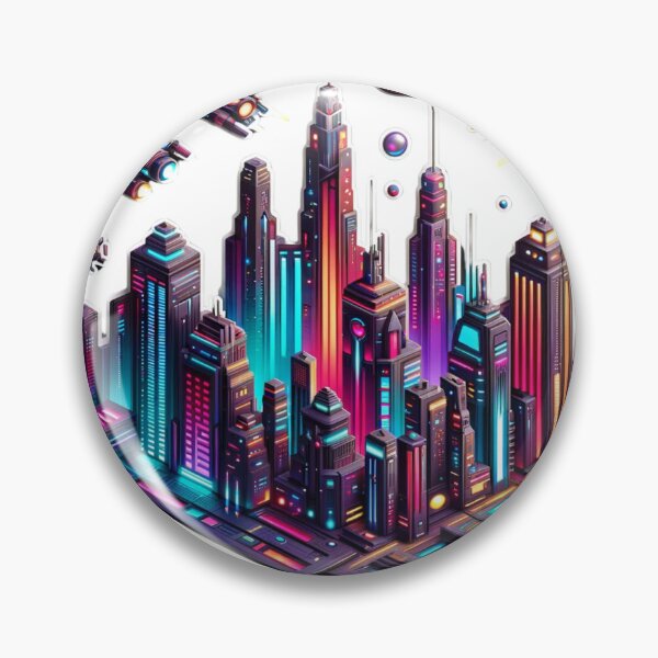 Item preview,  Vibrant Neon Cybercity Art Sticker Volume 3 designed and sold by mymagicstoreus.