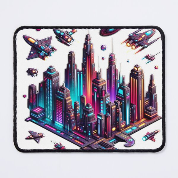 Item preview,  Vibrant Neon Cybercity Art Sticker Volume 3 designed and sold by mymagicstoreus.
