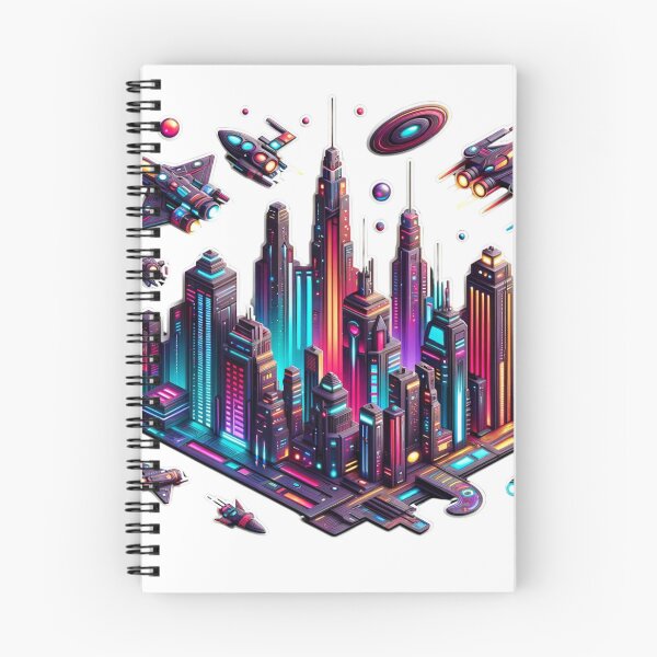 Item preview,  Vibrant Neon Cybercity Art Sticker Volume 3 designed and sold by mymagicstoreus.