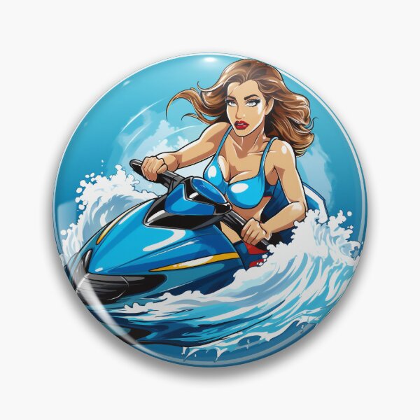 Artikelvorschau, schöne Frau, die einen Jetski fährt entworfen und verkauft von javierparra.