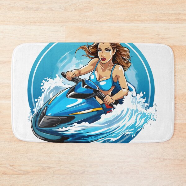Item preview, beautiful woman riding a jet ski designed and sold by javierparra.