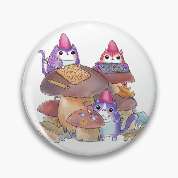 Artikelvorschau, Kekse backen in den Magical Mushroom Forest Kittens Gnomes entworfen und verkauft von BarbaraMT.