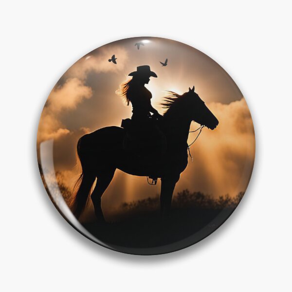 Item preview, Country Western Cowgirl and Horse in the Sunset with Wind designed and sold by Stephanie Laird.