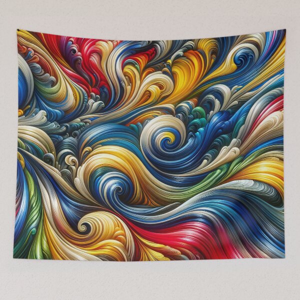 Item preview, Abstract Seascape: A Vivid Maelstrom of Artistic Waves" designed and sold by ArtComixHaven.