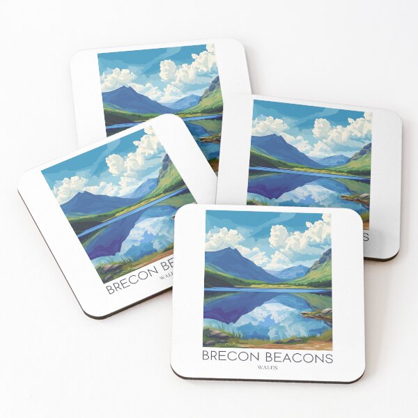 Item preview, A Pop Art Travel Print of Breacon Beacons - Wales  designed and sold by StudioRedKoala.