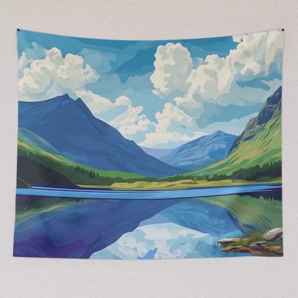 Item preview, A Pop Art Travel Print of Breacon Beacons - Wales  designed and sold by StudioRedKoala.