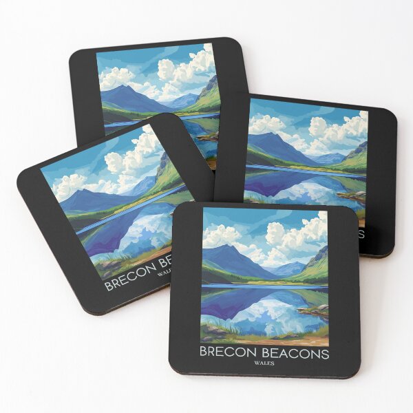 Item preview, A Pop Art Travel Print of Breacon Beacons - Wales  designed and sold by StudioRedKoala.