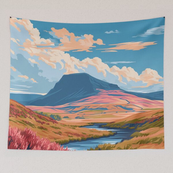 Item preview, A Pop Art Travel Print of Breacon Beacons - Wales  designed and sold by StudioRedKoala.