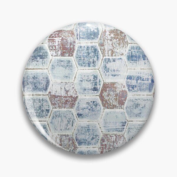 Item preview, Geometric distressed hexagon gray designed and sold by Alessandro Remo Mazzoni Remotextiles.