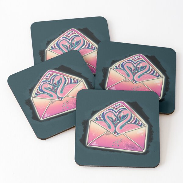 Item preview, Synthwave Flamingo Love Notes designed and sold by AdriaCaps Art & Design.