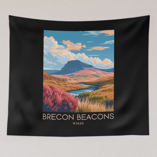 Item preview, A Pop Art Travel Print of Breacon Beacons - Wales  designed and sold by StudioRedKoala.