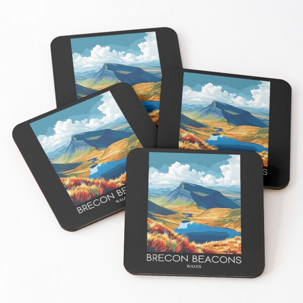 Item preview, A Pop Art Travel Print of Breacon Beacons - Wales  designed and sold by StudioRedKoala.