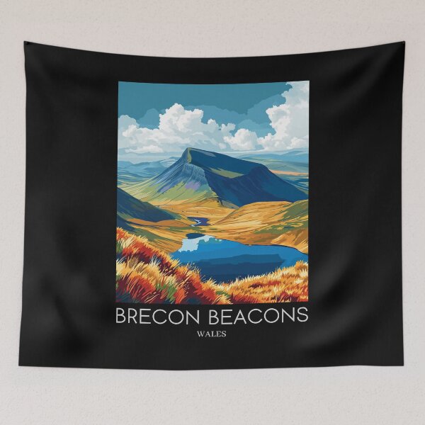 Item preview, A Pop Art Travel Print of Breacon Beacons - Wales  designed and sold by StudioRedKoala.