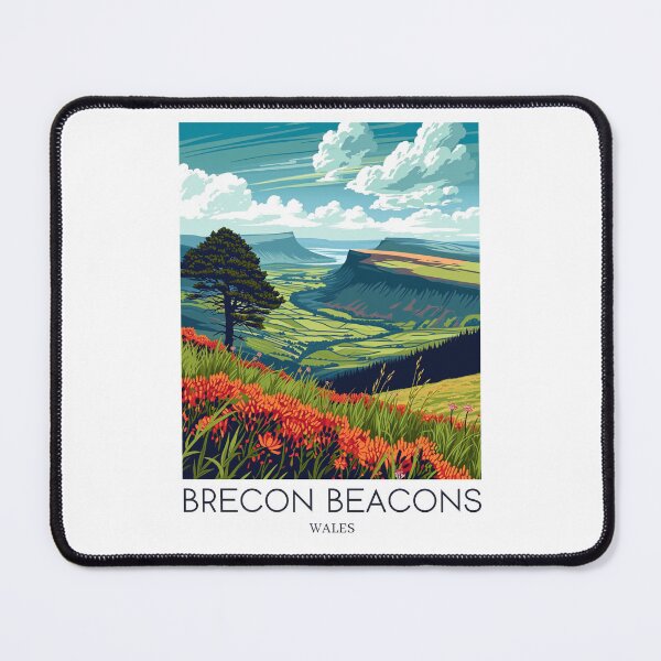 Item preview, A Pop Art Travel Print of Breacon Beacons - Wales  designed and sold by StudioRedKoala.