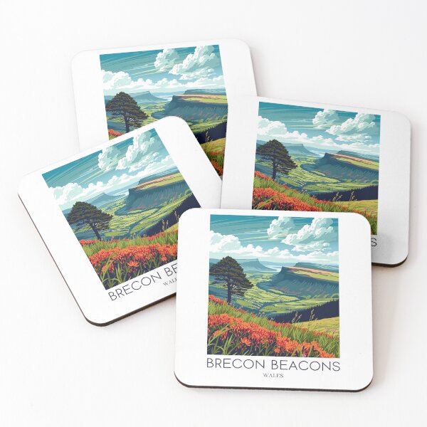 Item preview, A Pop Art Travel Print of Breacon Beacons - Wales  designed and sold by StudioRedKoala.