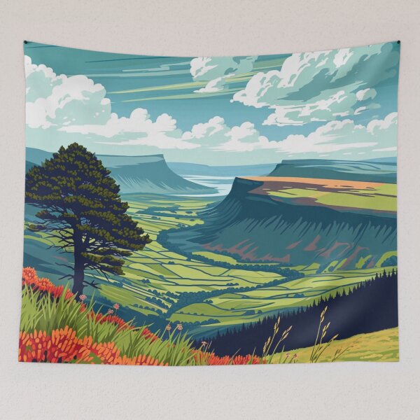 Item preview, A Pop Art Travel Print of Breacon Beacons - Wales  designed and sold by StudioRedKoala.