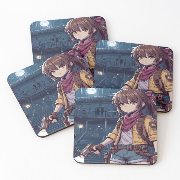 Item preview, Anime Girl With A Gun Desk Mat, Mouse Pad, Bath Mat, Tapestry designed and sold by KitonicTees.