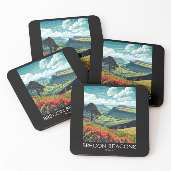 Item preview, A Pop Art Travel Print of Breacon Beacons - Wales  designed and sold by StudioRedKoala.
