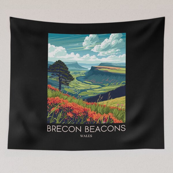 Item preview, A Pop Art Travel Print of Breacon Beacons - Wales  designed and sold by StudioRedKoala.