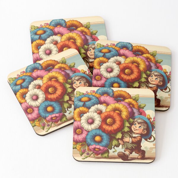 Artikelvorschau, Vintage Bloom Waltz: Cartoon Bouquet Glee entworfen und verkauft von ECuteDesigns.