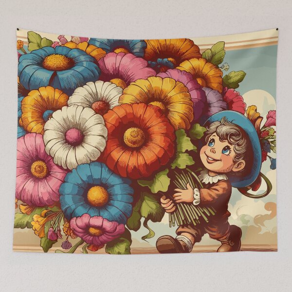 Item preview, Vintage Bloom Waltz: Cartoon Bouquet Glee designed and sold by ECuteDesigns.