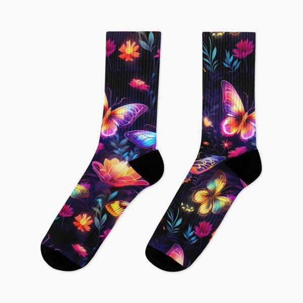 Item preview, Neon Floral with Butterfly Design designed and sold by GPrint001.