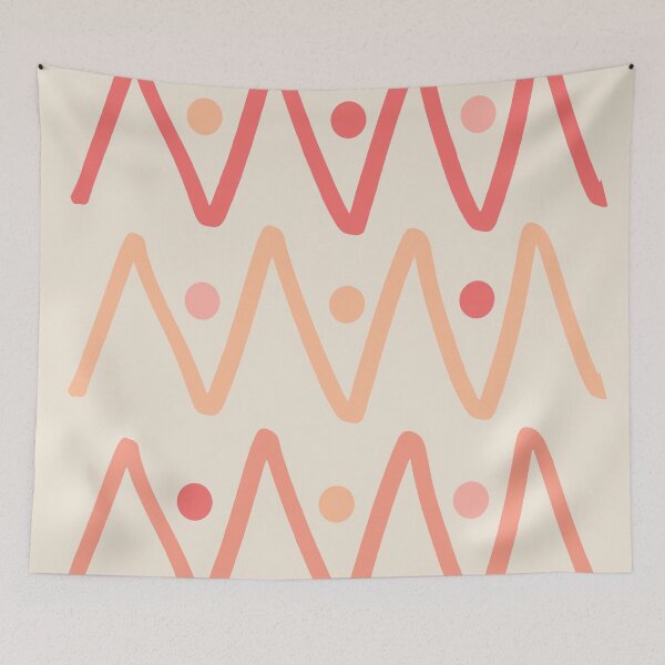 Item preview, Playful Lines and Circles in Peach & Beige designed and sold by ara-designs.