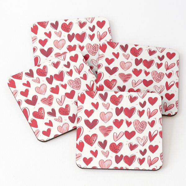Item preview, Ruby Romance: Cascade of Crimson Heart Doodles designed and sold by ColorfulVanilla.
