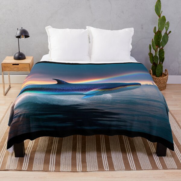 Item preview, Whimsical Rainbow Whale in the Sea - Oceanic Euphoria designed and sold by craftyblinders9.