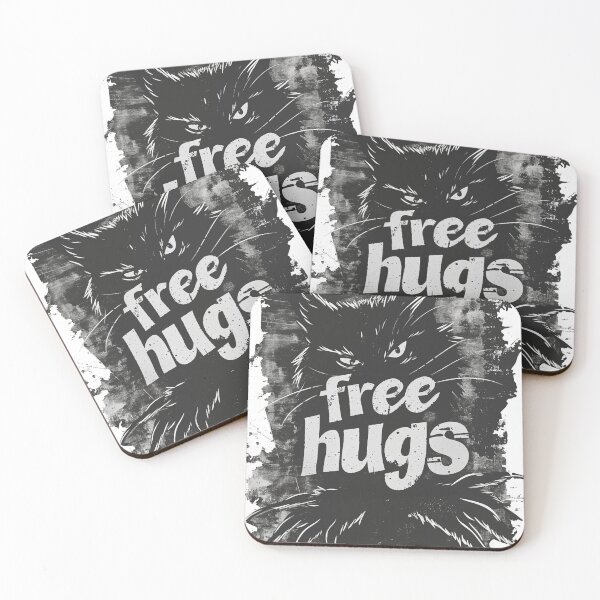 Item preview, Free Hugs Kitten, Nosferatu Cat, Dracula Cat, Black Kitten Demon, Scary Black Cat, Funny Cat Humor designed and sold by PrintShangri-La.