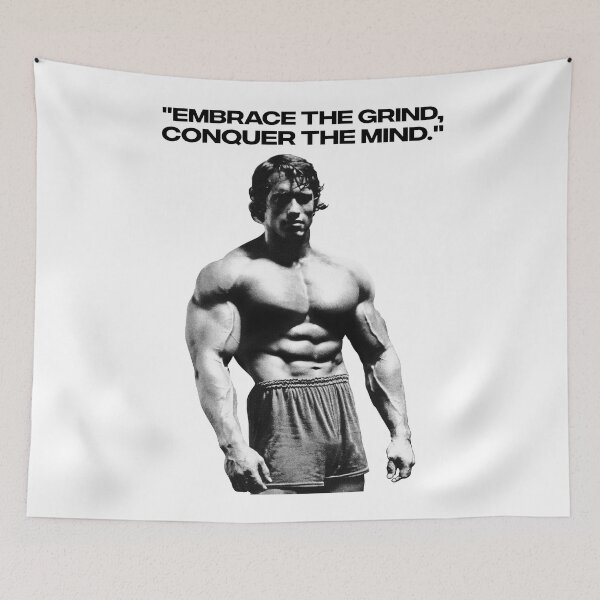 Item preview, Stoic Quote "Embrace the grind, conquer the mind." Arnold. schwarzenegger Fan art designed and sold by HuzaifaNaveedh.