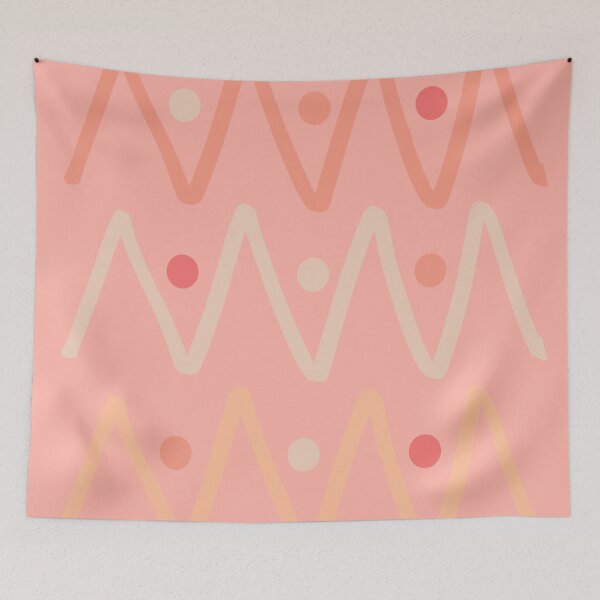 Item preview, Playful Lines and Circles in Peach & Beige on Pink designed and sold by ara-designs.