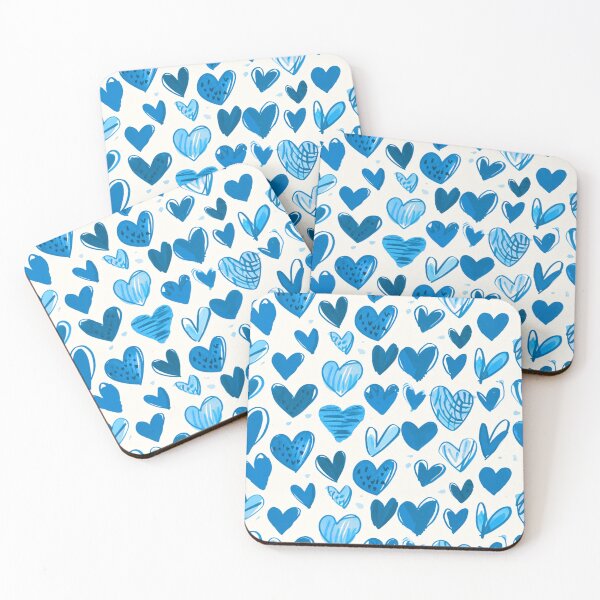 Item preview, Cerulean Crush: Sapphire Blue Scribbled Hearts designed and sold by ColorfulVanilla.