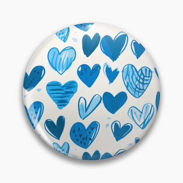 Item preview, Cerulean Crush: Sapphire Blue Scribbled Hearts designed and sold by ColorfulVanilla.