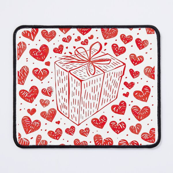 Item preview, Valentines Day vintage style linocut postcard with cupid and hearts designed and sold by dvoevnore.