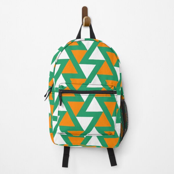 Item preview, Green Orange White Ireland Tricolor Triangle Zigzag Line Irish Nature Art Folk Pattern designed and sold by PenguinForests.