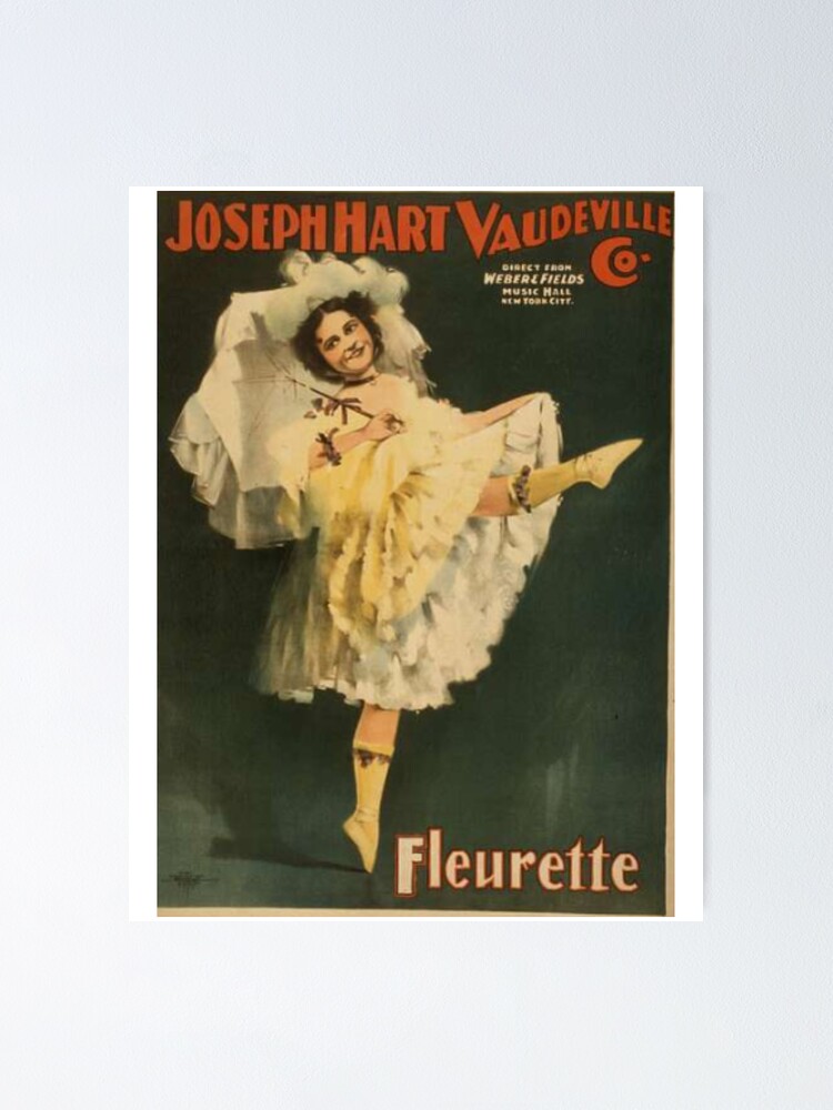 Vaudeville Dancing Girl with Frilly Dress and Umbrella